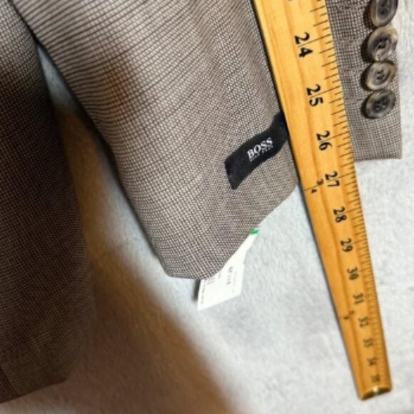Hugo Boss Men's 44R Blazer Jacket Brown Patterned Two Button Sport Coat - Picture 10 of 13